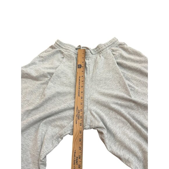 Zara Wide Leg Cropped Sweatpants Women’s Size Large Gray Pleated Pockets Comfort - Picture 9 of 9